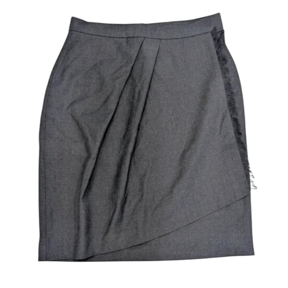 Brooks Brothers Wool Asymmetrical Faux Fringe Skirt NWT
